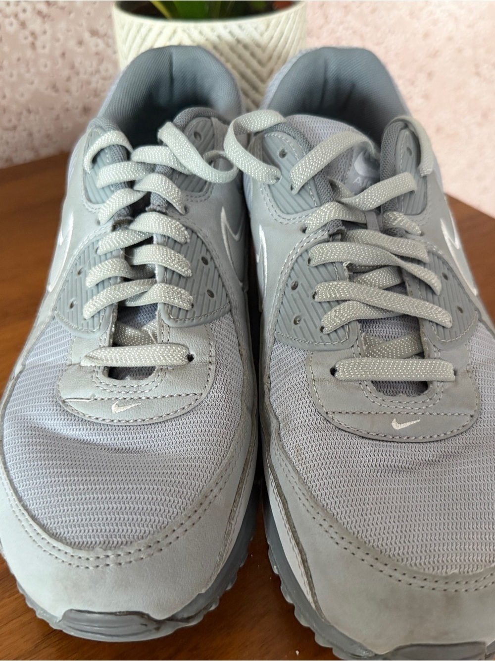 Nike Grey Mesh and Suede Athletic Sneakers